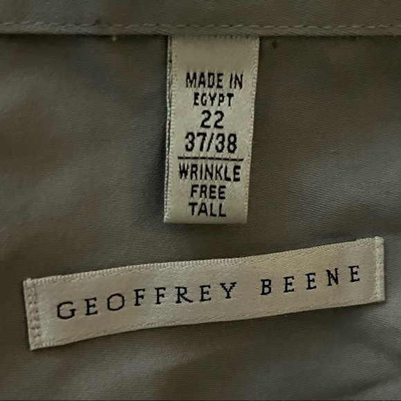 Geoffrey Beene Gray Button Down Shirt 22 37/38 - Picture 3 of 6